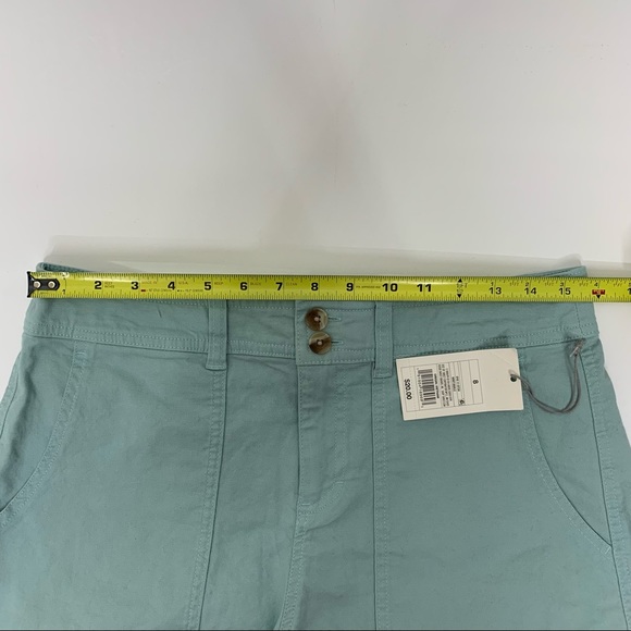 A New Day High Rise Mint Green Double Button Large Pocket Preppy Shorts Nwt - Picture 7 of 16